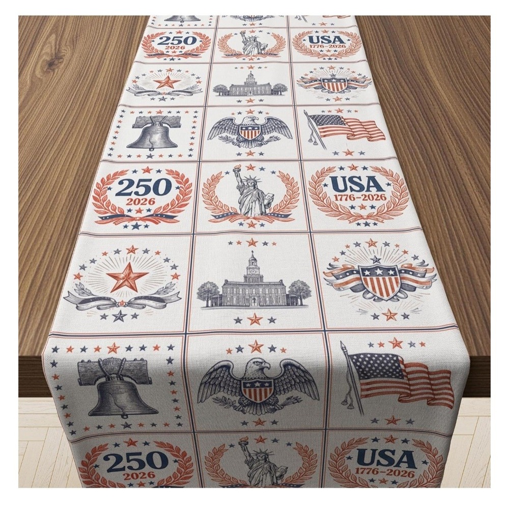 4Th of July Decorations - 250Th Anniversary Patriotic Table Runner for Memorial